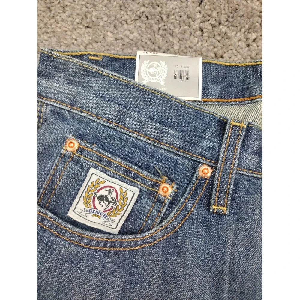 Cinch Men's White Label Relaxed Fit Jeans Dark Stonewash Indigo Size 29x36 NWT